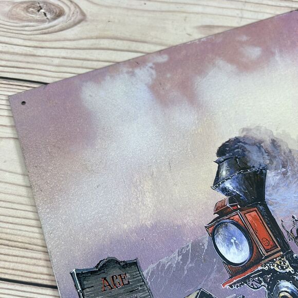 VTG Ted Blaylock Lithograph Steel Metal Sign #82 Rolling Thru Locomotive Train - Picture 14 of 15